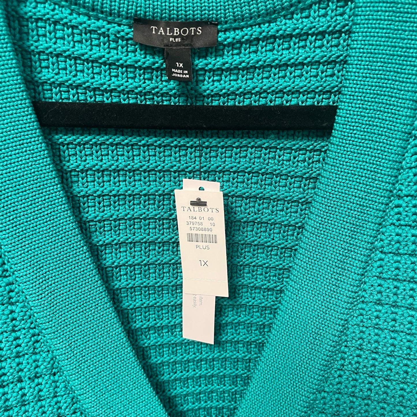 NWT Talbots Button Front Kate Cardigan in Lapis Green Knit Womens Plus Size 1X