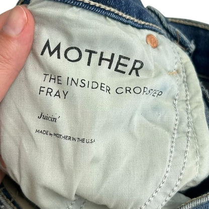 Mother Juicin’ The Insider Crop Step Fray Cotton Blend Denim Jeans Womens 23 / 0