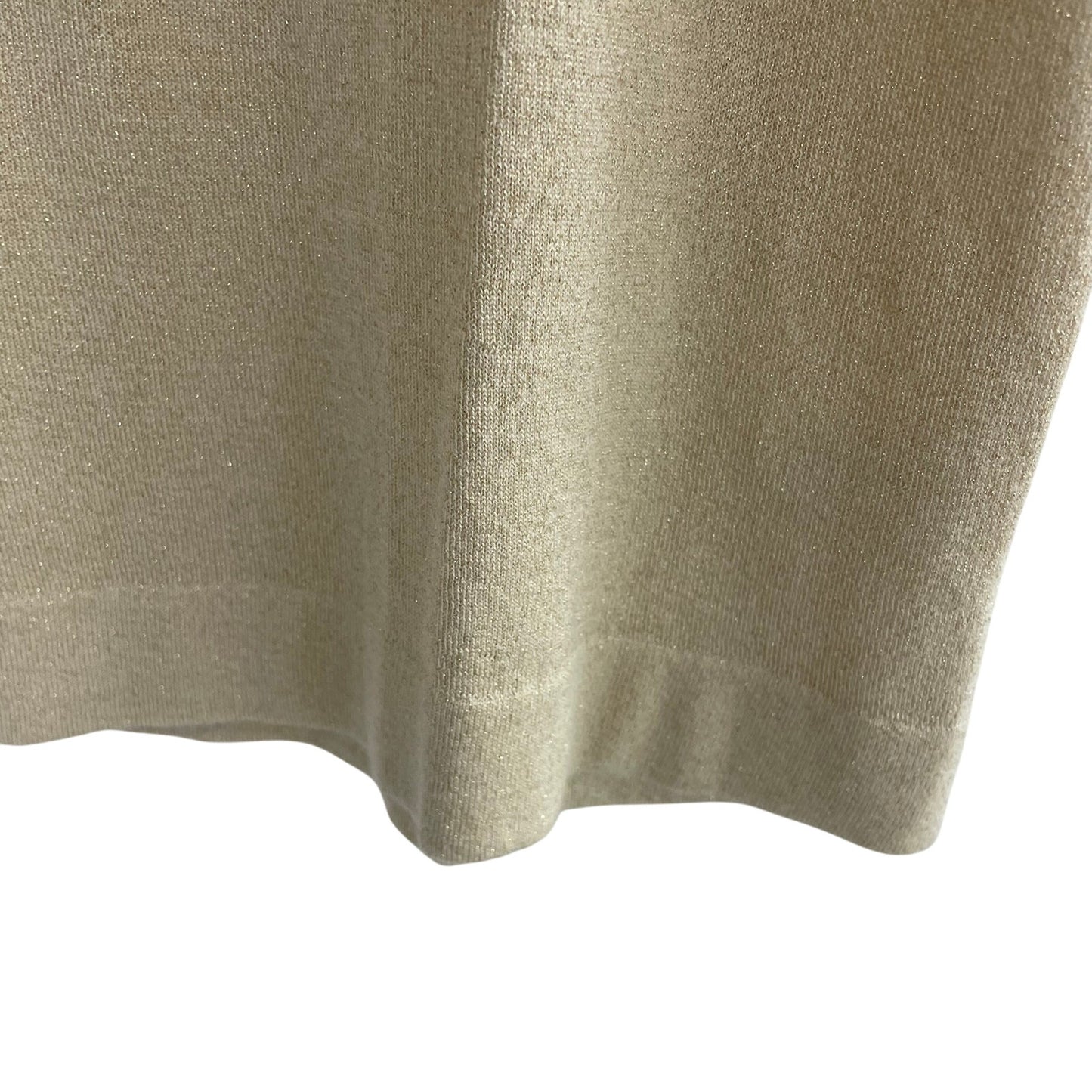 Brunello Cucinelli Gold Metallic Short Sleeve Cashmere Silk T-Shirt Womens Small