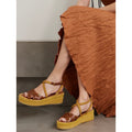 Valentino Garavani Bribri 60 Leather Platform Espadrille Sandals Brown Size US 9