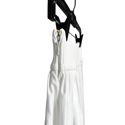 NWT Zimmermann Ivory Ribbed Mid Rise Cotton Gathered Poplin Midi Skirt Womens 4