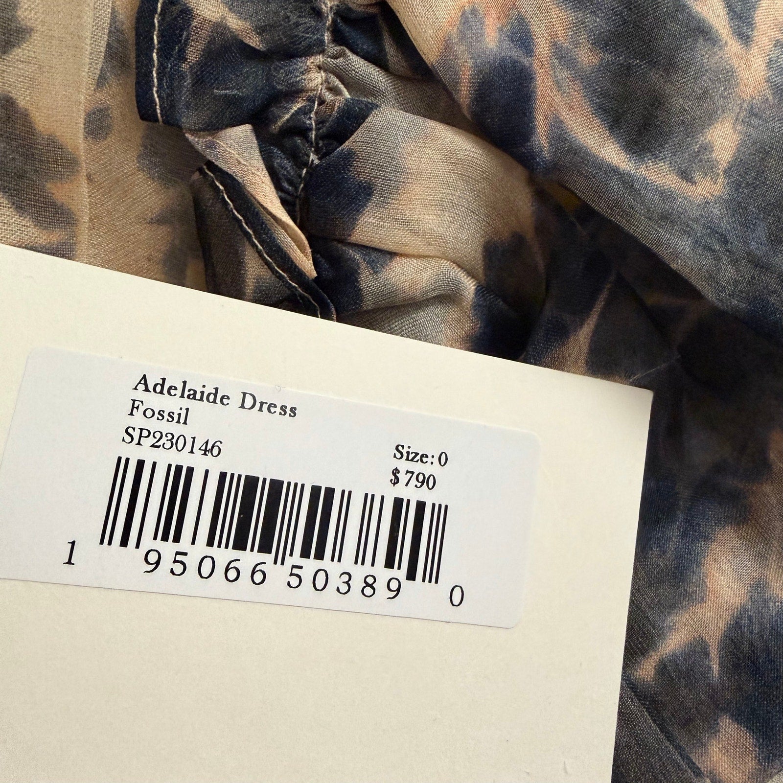 NWT Ulla Johnson Silk Adelaide Ruffled Mini Dress Abstract Fossil Print Size 0
