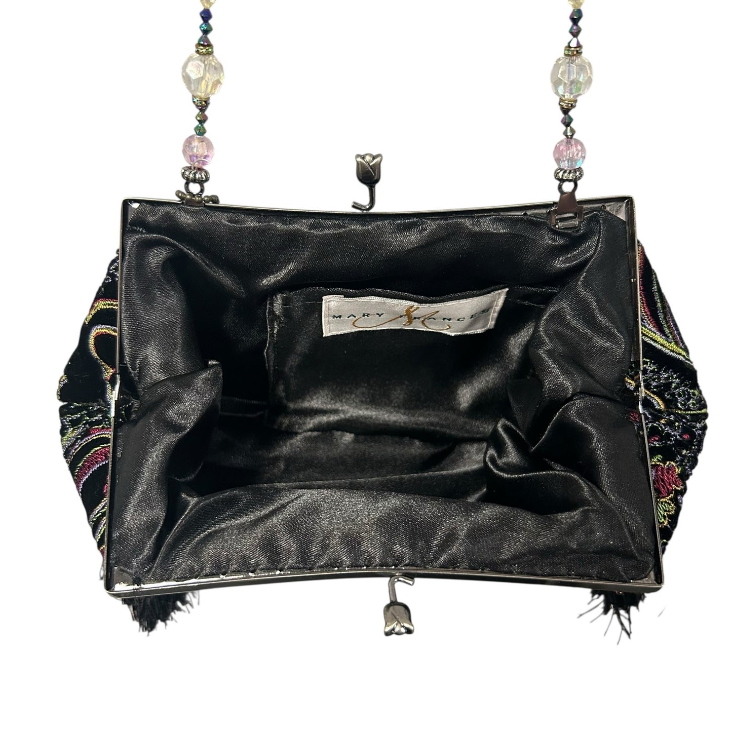 Vintage Mary Frances Sequin Rhinestone Embellished Beaded Fringe Evening Bag