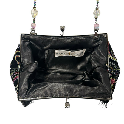 Vintage Mary Frances Sequin Rhinestone Embellished Beaded Fringe Evening Bag