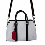 Louis Vuitton Soufflot Epi BB White Black Leather Two Way Handbag AS IS