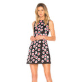 Alice + Olivia Black White Red Floral Embroidered Lindsey Mini Dress Womens 2