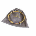 Julie Vos 24K Gold Plated Hammered Mother of Pearl Milano Bangle Bracelet