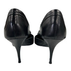 Vintage Givenchy Black Leather Flower Closed Toe Womens 36.5 / US 6.5 AS IS