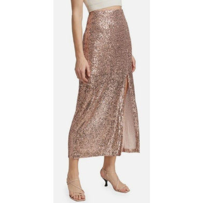 NWT Free People Ariana Sequin Maxi Skirt Pink Champagne Womens Size 12