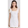 Alice + Olivia Jeans Maryann Tie Shoulder White Denim Mini Dress Womens Size 2