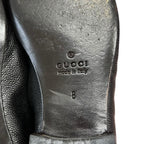 Gucci Black Pebbled Leather Braided Trim Valentin Tasseled Loafers Mens 8