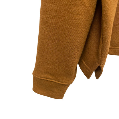Madewell Cotton Hemp Oversized Polo Sweatshirt in Dried Acorn Brown Womens Small