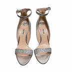 Miu Miu Swarovski Crystal Embellished Glitter Leather Sandals Size 39.5 / US 9.5