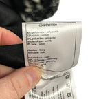 Chanel Black White Cream Trim Tweed Logo Button Front Jacket Womens 36 / US 4