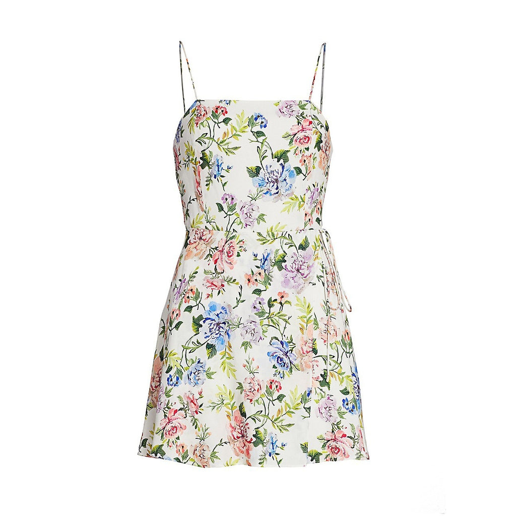 Alice + Olivia Trixie Gardenia Floral Print Lined Sleeveless Mini Dress Womens 2