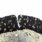 NWT Chanel 2023 Sequin Knit Mini Skirt White Black Silver Gold Womens 36 / US 4