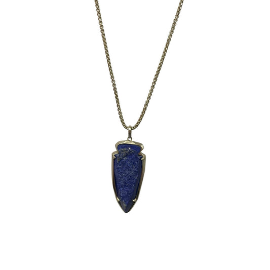 Kendra Scott Kimmy Necklace in Gold & Natural Cut Lapis Blue Stone