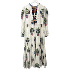 NWT Alix of Bohemia White Multi Paradise Oahu Print Maxi Dress Womens XS Boho