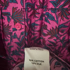 Apiece Apart Palm Floral Mini Mitte Dress Fuchsia Multi Puff Sleeves Size Small