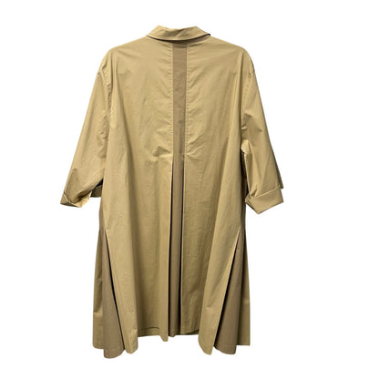 NWT Escada Button Up Cotton Blend Midi Shirt Dress Sand Dune Womens 46 / US 16