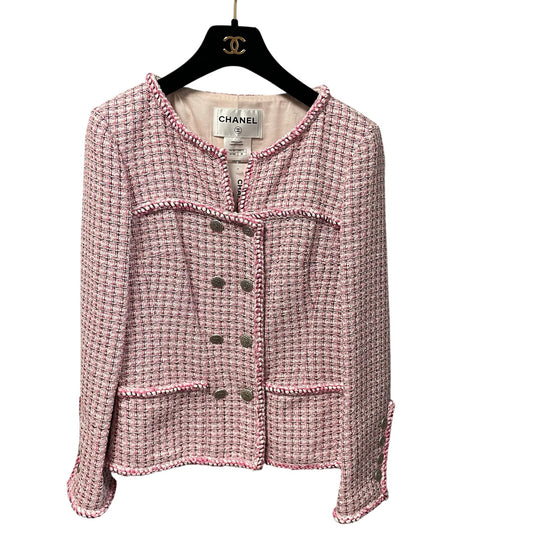 NWT Chanel 2014 Fantasy Tweed Jacket Pink White Black Womens Size 38 / US 6