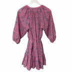 Apiece Apart Mini Mitte Dress Sunfaded Floral Pink Blue Organic Cotton Small