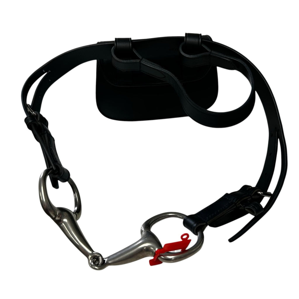 Gucci Black Leather Mini Bamboo Twist Lock 1974 Horse Bit Adjustable Belt Bag