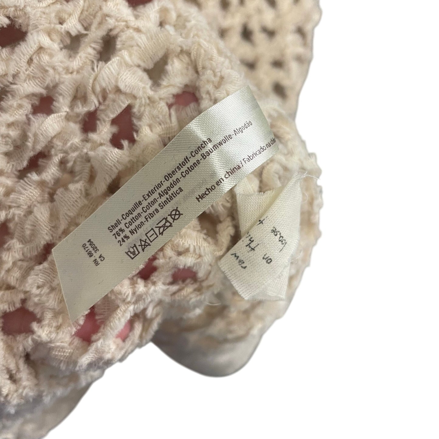 Free People One Tape Yarn Crochet Knit Sweater Cream Womens XS / Small