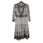 Veronica Beard White Multicolor Alessandra Floral Print Midi Dress Womens 6