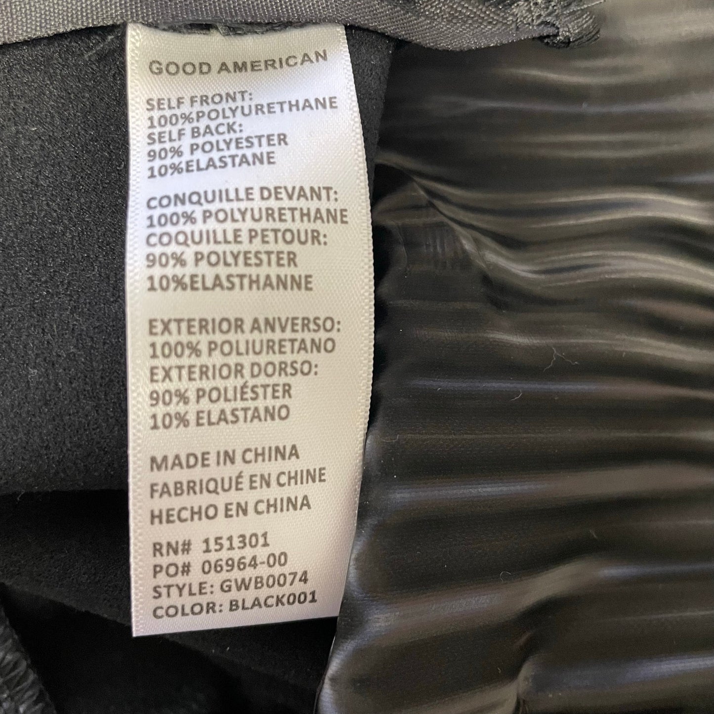 Good American Black Faux Leather Hologram Long and Lean Pants Size 4 / US XL