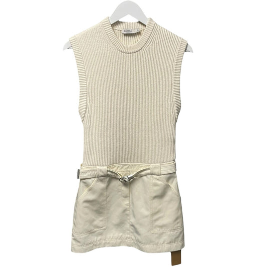 NWT Simkhai Sumner Knit Combo Mini Dress in Ivory Off White Womens Size 2