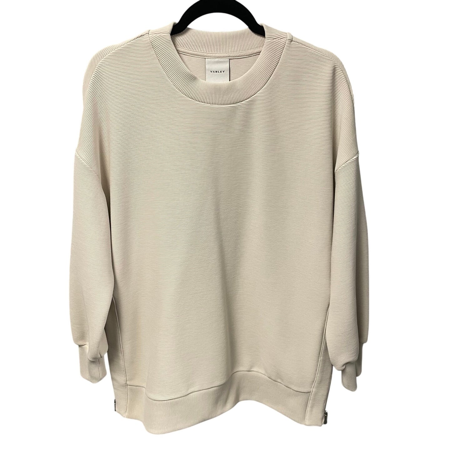 Varley Mae Longline Sweatshirt in Egret Cream Textured Knit Womens Size XS