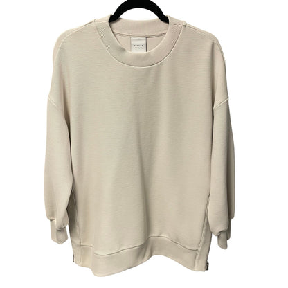 Varley Mae Longline Sweatshirt in Egret Cream Textured Knit Womens Size XS