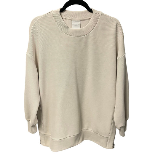 Varley Mae Longline Sweatshirt in Egret Cream Textured Knit Womens Size XS