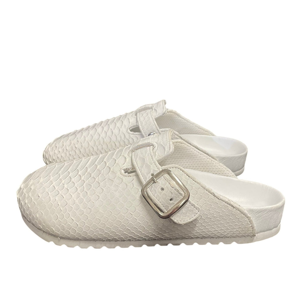 The Shoe Surgeon Luxe Mule in White Python Mens Size 8