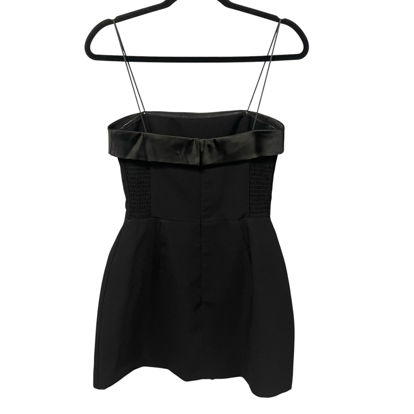 NWT Amanda Uprichard Lucienne Skort Romper Black Satin Trim Strapless Size Small