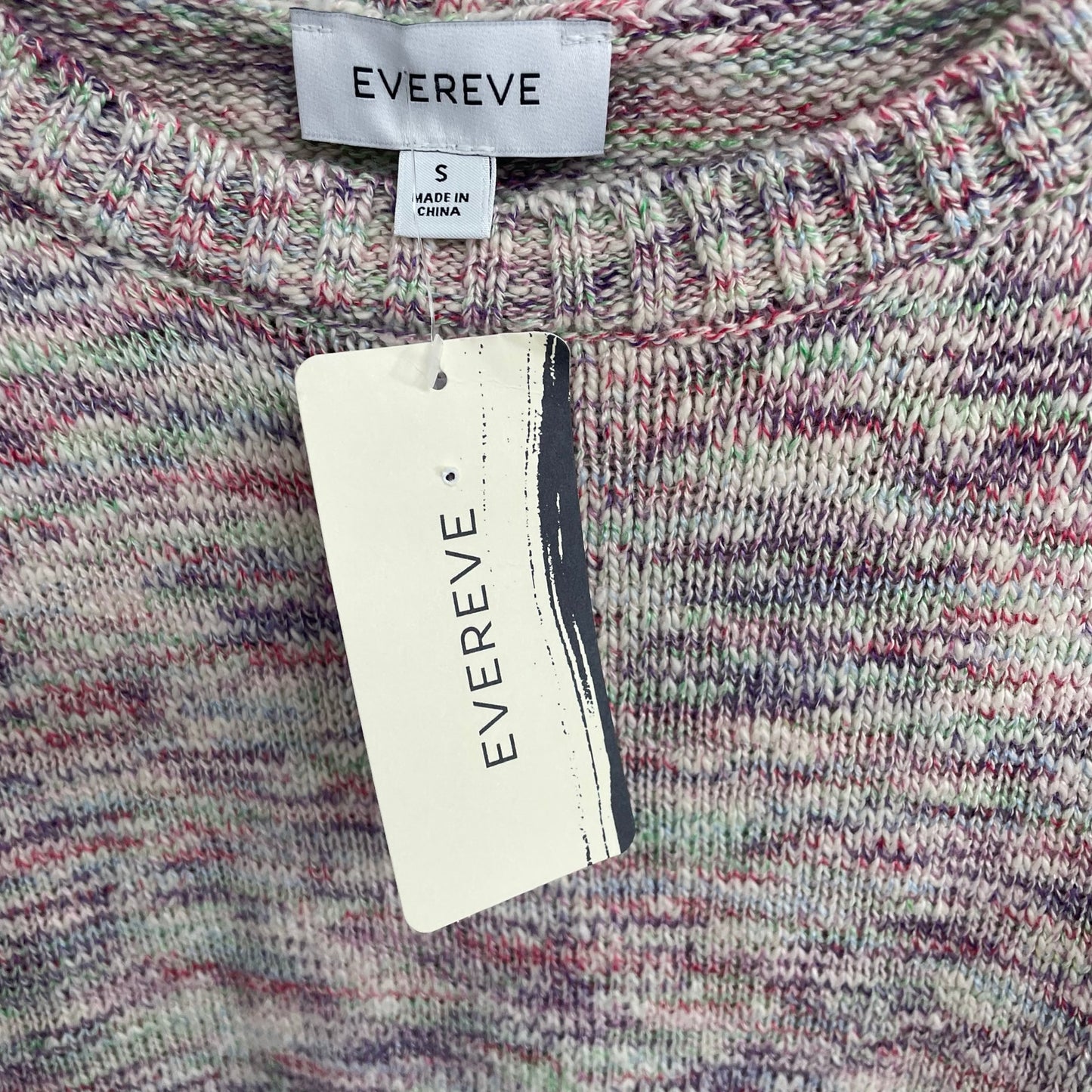 NWT Evereve Mia Puff Pullover Marl Multi Pink Purple Knit Sweater Womens Small