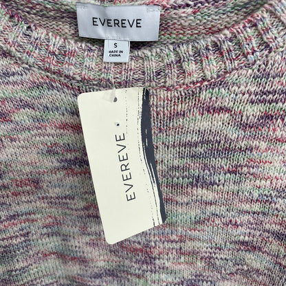 NWT Evereve Mia Puff Pullover Marl Multi Pink Purple Knit Sweater Womens Small