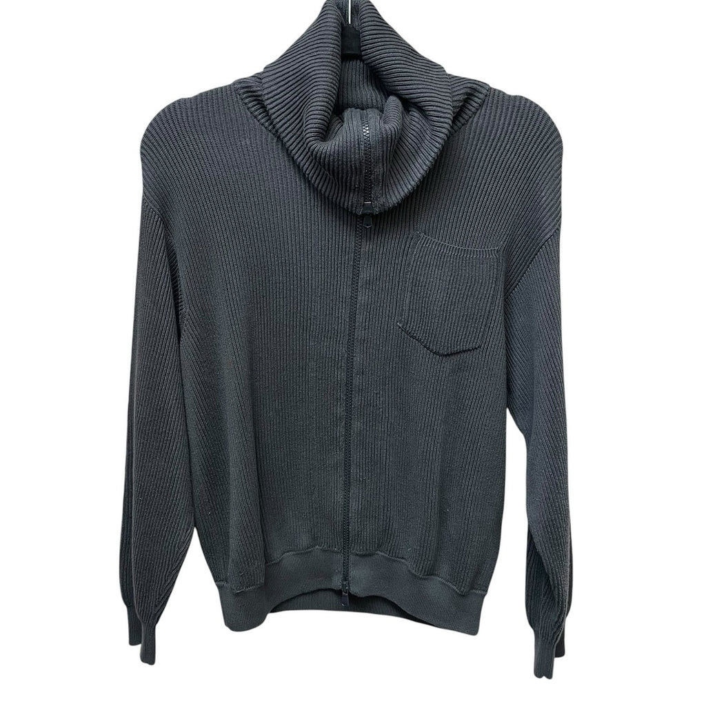 Brunello Cucinelli Dark Gray Ribbed Cotton Shadow Pocket Cardigan Womens Size XS