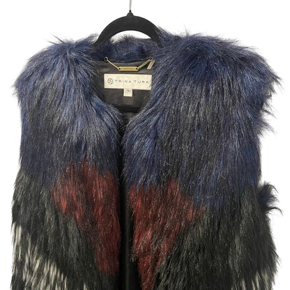 Trina Turk Tabitha Ombre Faux Fur Vest Multicolor Womens Size Medium