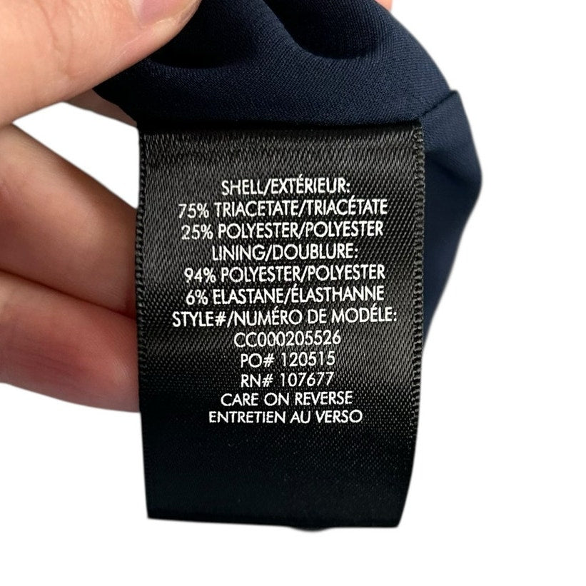 NWT Alice + Olivia Classics Navy Harmony Sleeveless Mini Slip Dress Womens 4