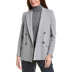 Brunello Cucinelli Light Grey Double Breasted Blazer Womens 38 / US 4 Corpcore