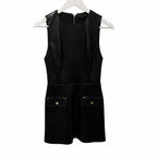 Alice + Olivia Marcella Faux Leather Sleeveless Dress Black Womens Size 4