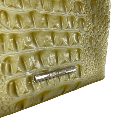 Brahmin Croc Embossed Leather Amelia Bucket Bag in Lemonade Yellow