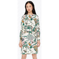 NWT Tory Burch Silk Happy Times Shift Dress Ivory Floral Long Sleeve Womens 12