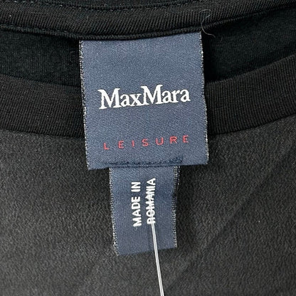 NWT Max Mara Leisure Black Zaira Knit Asymmetric Hem Blouse Womens US Small