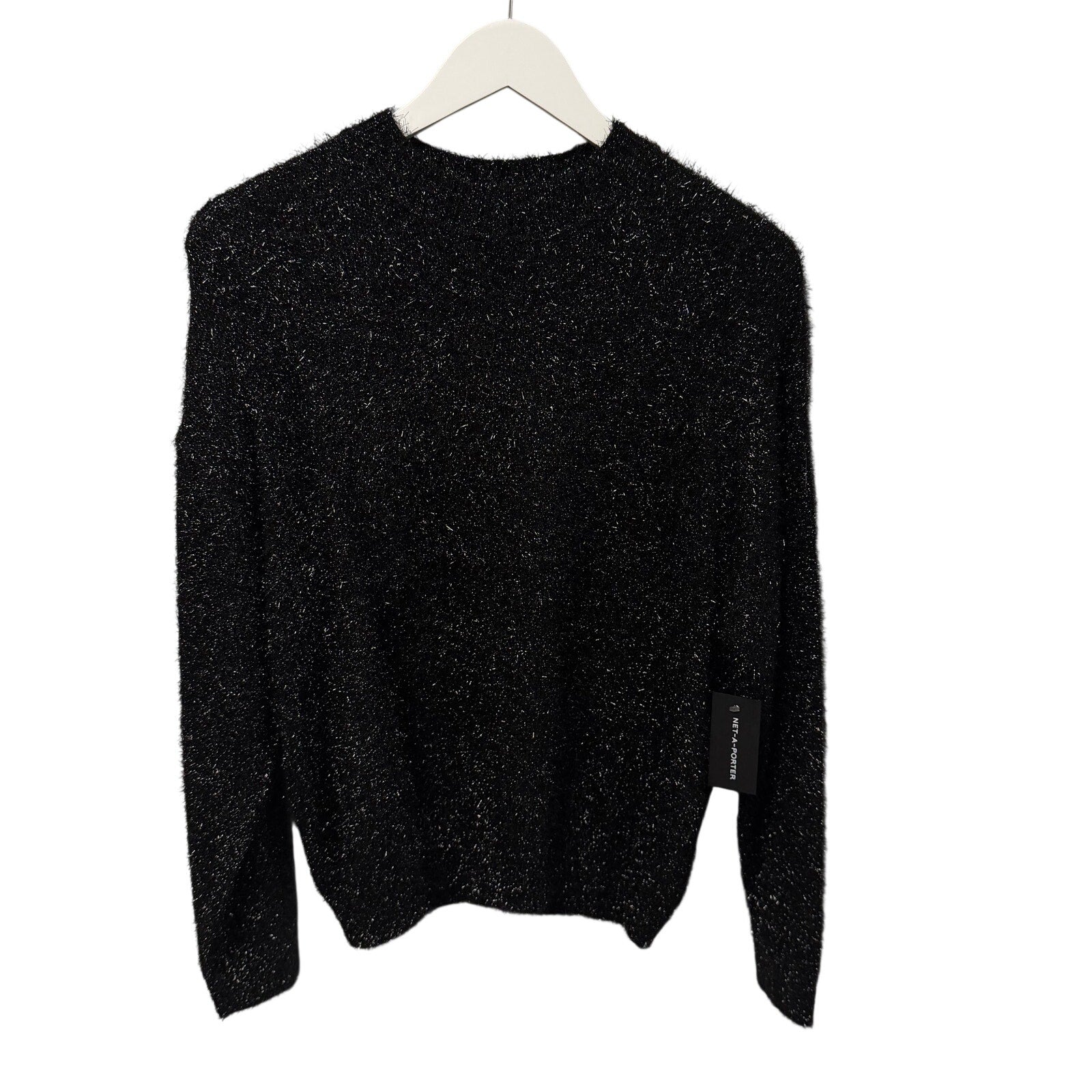 NWT Marant Etoile Black Metallic Tinsel Sayers Glitter Sweater Womens 34 / US 2