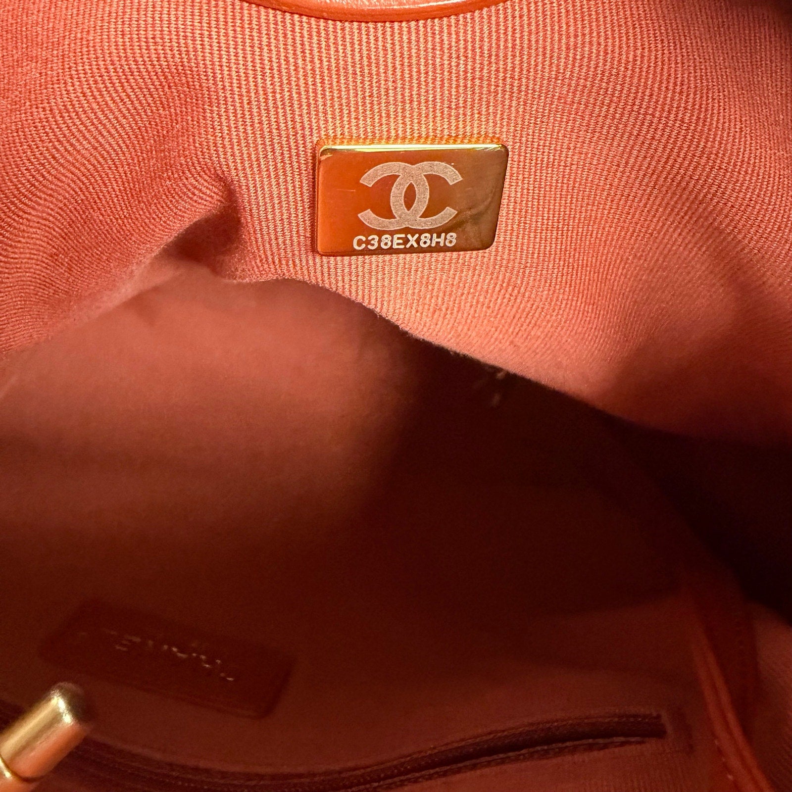 Chanel Easy Mood Hobo Bag Quilted Calfskin Leather Rust Orange