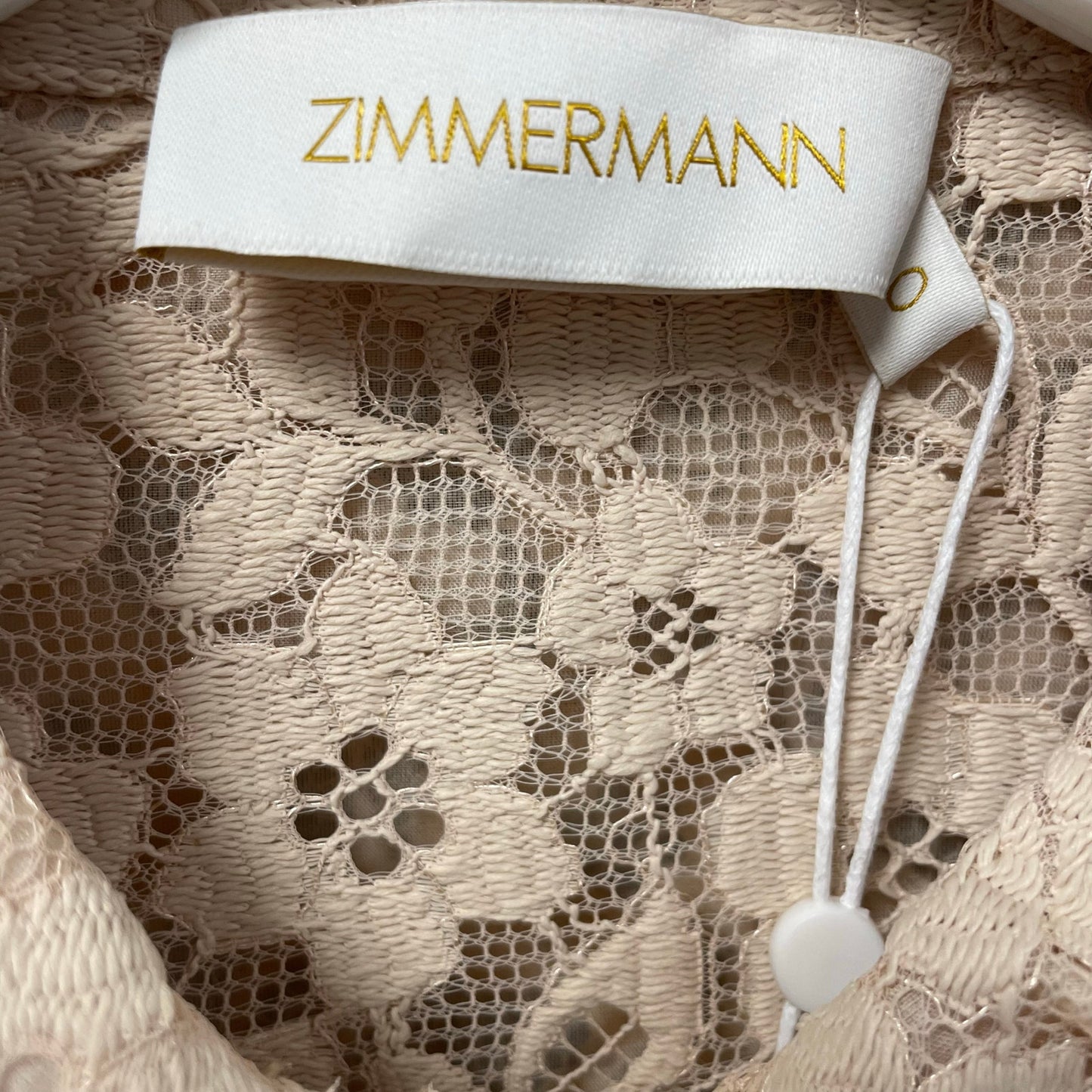 NWT Zimmermann Hypnotic Lace Belted Mini Utility Shirt Dress Cream AUS 0 / US 4