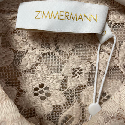 NWT Zimmermann Hypnotic Lace Belted Mini Utility Shirt Dress Cream AUS 0 / US 4